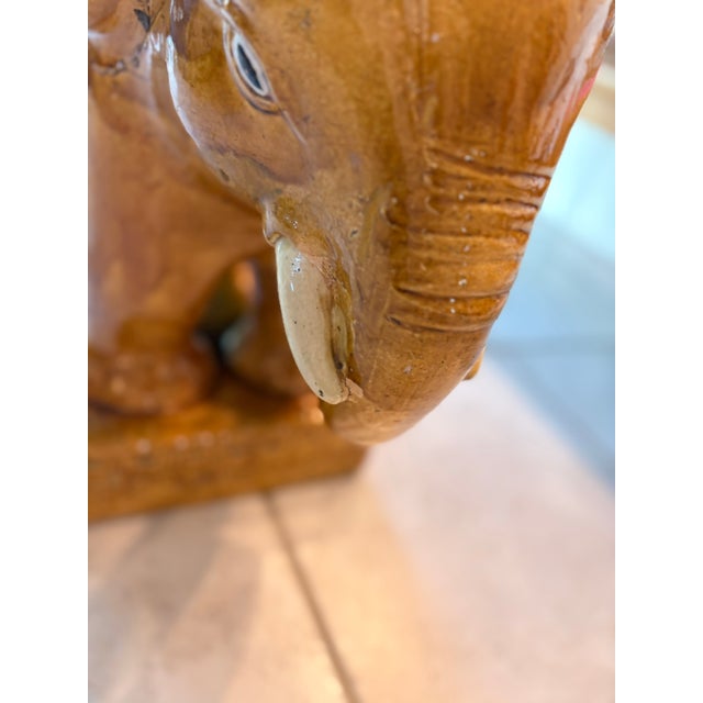 Extra Large Vintage Chinese Elephant Garden Stool Or Accent Table This extra large vintage elephant form garden stool...