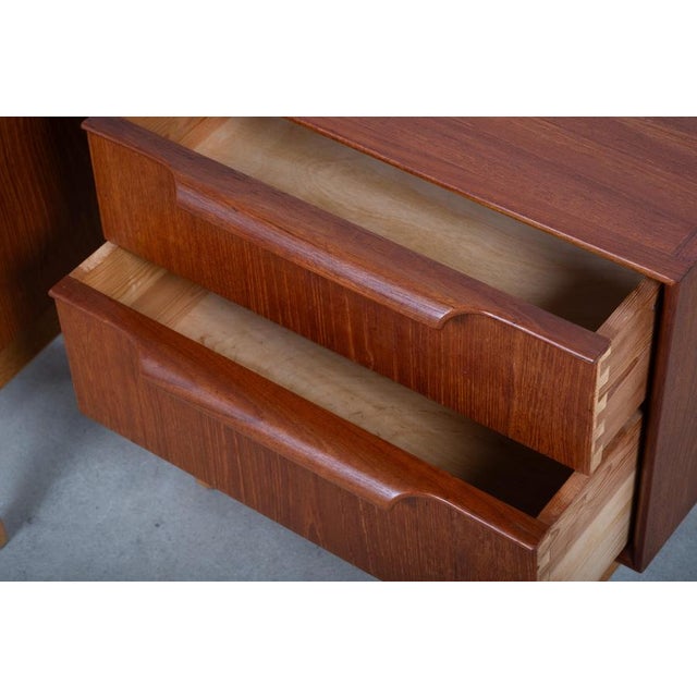 Brown Teak Bedside Tables with Oak Frame, Denmark, 1960s, Set of 2 For Sale - Image 8 of 13
