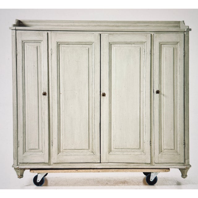 Cream Gustavian Wooden Sideboard in Cream, 1850 For Sale - Image 8 of 8