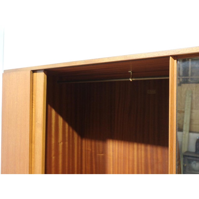 Brown Mid Century Modern Vintage Teak Armoire Wardrobe by Austinsuite Danish Style For Sale - Image 8 of 12