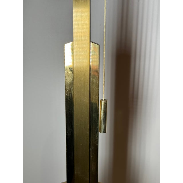 Cream Brass Table and Floor Lamps, 1970s, Set of 3 For Sale - Image 8 of 15