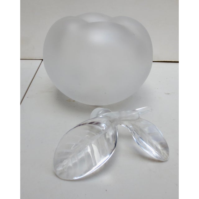 Vintage Lalique Frosted Crystal Nina Ricci Grande Pomme Perfume Bottle The measurements are 6" tall and 5" in diameter....