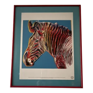 Vintage After Andy Warhol Limited Lithograph Print, "Zebra 1983"
