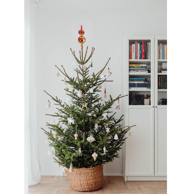 English Vintage Hand-Painted Glass Christmas Tree Topper Finial For Sale - Image 3 of 3