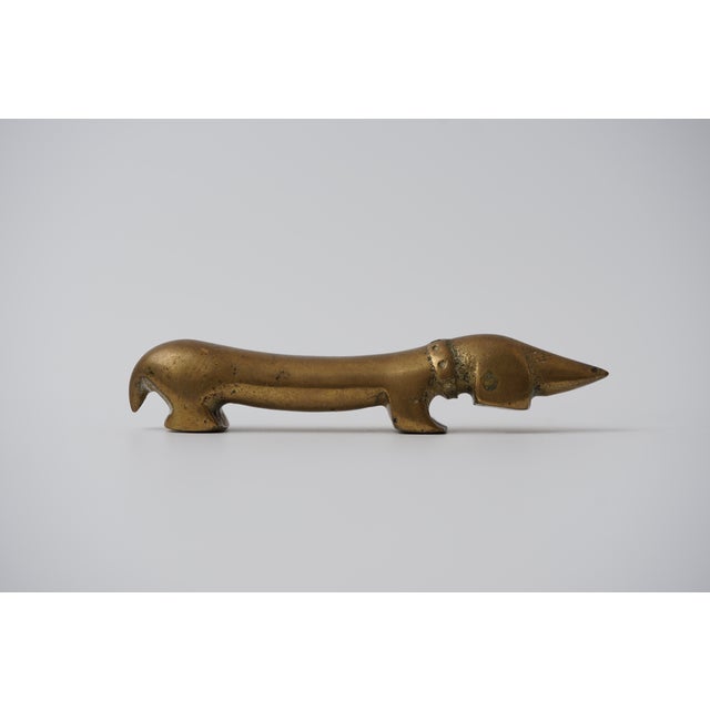 1960s Vintage Brass Dachshund Bottle Opener by Walter Bosse for Herta Baller, 1950s For Sale - Image 5 of 12
