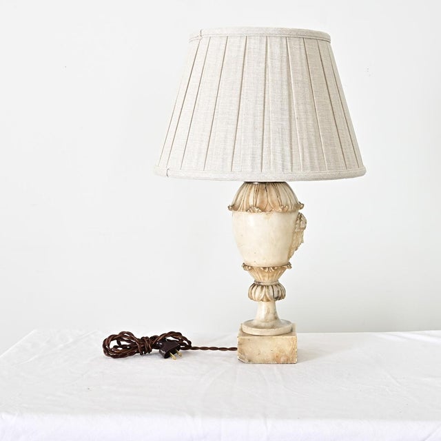 19th Century French Carved Marble Table Lamp of Bacchus For Sale - Image 9 of 10