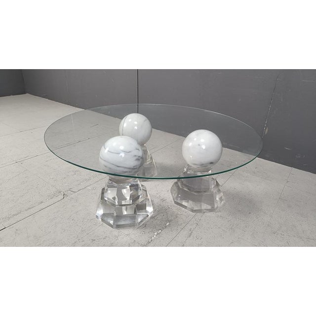 1980s Marble Sphere Coffee Table from Roche Bobois, 1980s For Sale - Image 5 of 12