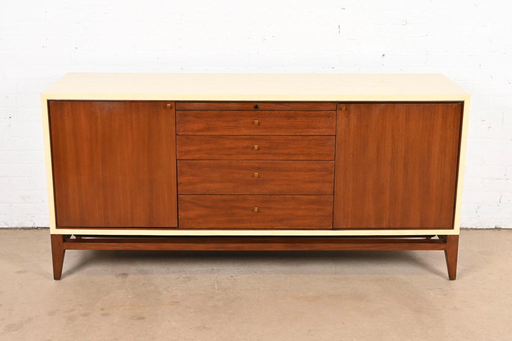 GMHN77B○HENREDON / ヘンレドン Barbara Barryバ Barbara Barry for Henredon Modern Walnut and Cream Lacquered