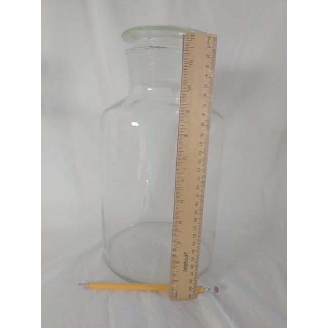 Industrial Mid 20th Century Large Vintage Glass Apothecary Jar For Sale - Image 3 of 5