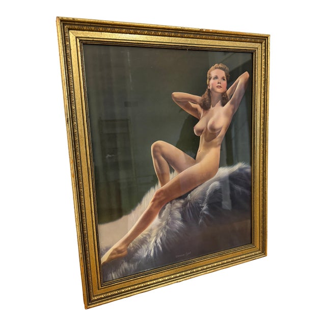 Vintage Earl Moran "Dream Girl" Framed Pin-Up Print | Hollywood Glamour | Mid-Century Wall Art | 22 X 18 For Sale