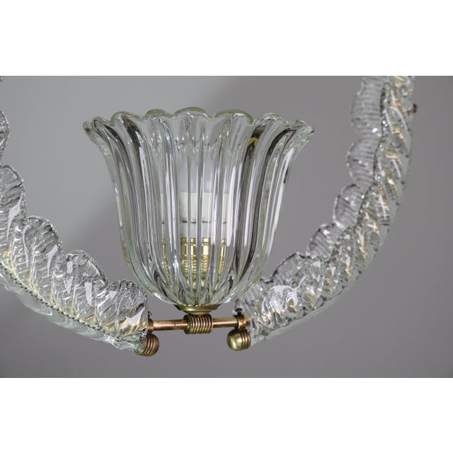 1950s Fascinating Art Deco Pendant Murano Glass Chandelier by Ercole Barovier For Sale - Image 16 of 17