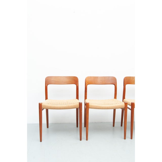 Vintage Model 75 Dining Chairs in Teak by Niels Otto Møller for J. L. Møller Møbelfabrik, 1950s, Set of 4 For Sale - Image 14 of 15