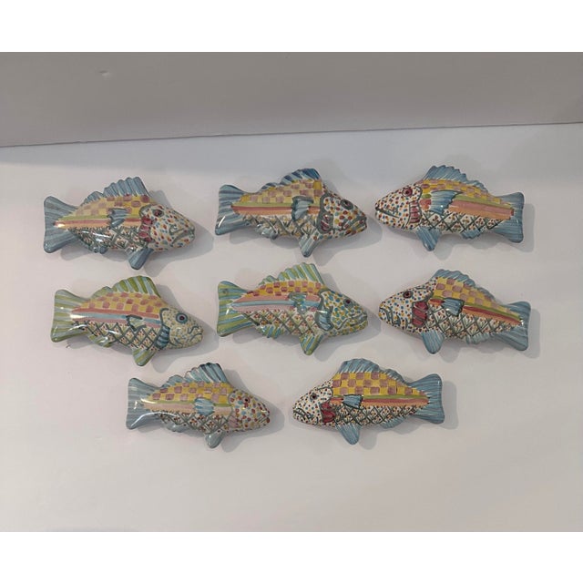 Boho Chic 1980s Mackenzie Childs Drawer Pulls Set of 8 For Sale - Image 3 of 12