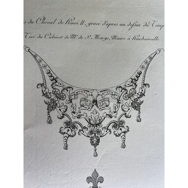 Illustration Mid 19th Century Etching Reproduction of Henry II's Horse Harness by Nicolas Xavier Willemin For Sale - Image 3 of 5
