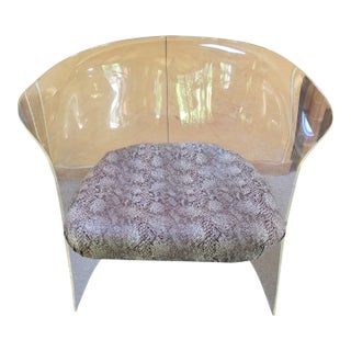 1970s Vintage Mid Century Modern Designer Lucite Chair For Sale