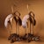Metal 1980s Pair of Gilt & Silvered Bronze Tortoise Crane Longevity Statues For Sale - Image 7 of 10