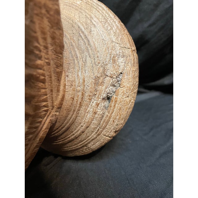 Antique Wooden Candleholder/Seeder - Hand Carved in India For Sale - Image 4 of 9