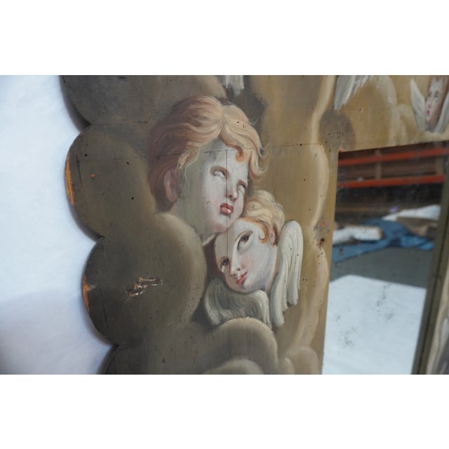 Melissa Levinson 19th C Hand Painted Mirror With Angels by Mla For Sale - Image 4 of 18