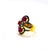 Gemstone Bochic “Orient” Vintage Ruby & Diamond Cluster Ring 18K Gold & Silver For Sale - Image 7 of 9