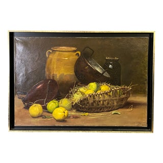 Claude Francois Blanc, Still Life with Brass Objects, 1900, Oil on Canvas For Sale