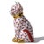 Herend Herend Style Sitting Kitty Cat Figurine With Red Fishnet Pattern and Gold Decoration Porcelain Ceramic Sculpture For Sale - Image 4 of 8