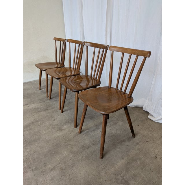 Wood Vintage Windsor Dining Chairs from Stol Kamnik, 1970s, Set of 4 For Sale - Image 7 of 18