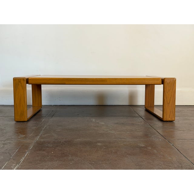 Mid-Century Modern Vintage 1970's Lou Hodges Oak Coffee Table For Sale - Image 3 of 13