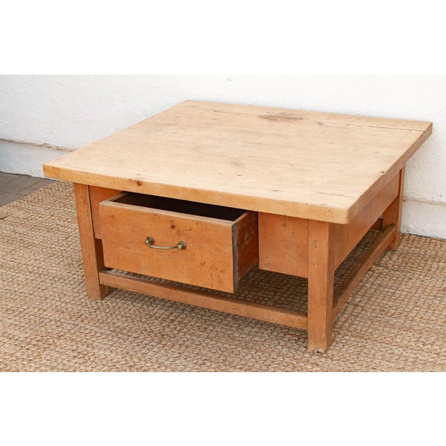 Wood 1800's English Sycamore Coffee Table W/ 1 Drawer For Sale - Image 7 of 11