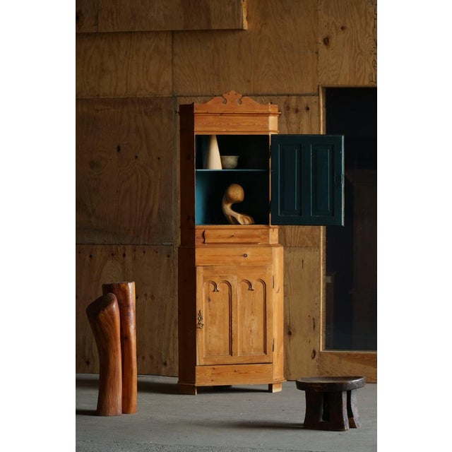 Antique Two-Part Pine Corner Cabinet For Sale - Image 11 of 18
