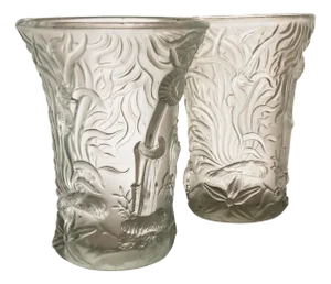 Glass Marine Life Vases attributed to Josef Inwald for Barolac, 1960s, Set of 2