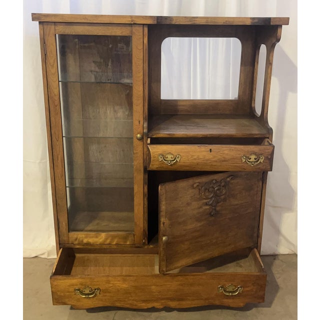 Introduce grand Victorian character and versatile storage to your interior with this exceptional antique American oak...