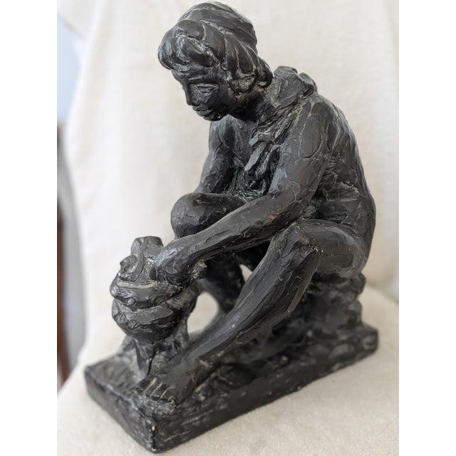 Pair of Renoir's Famed "Fire" and Water" Figures; Vintage Copies, by Austin Productions For Sale - Image 9 of 12