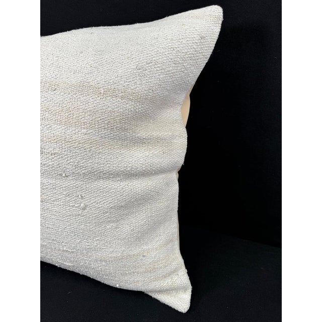 Contemporary Turkish Hemp Pillow Cushion Natural Beige Pillow Cushion Cover 24"x24" For Sale - Image 3 of 4