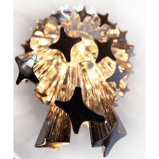 Gray Murano Glass Spiral Chandeliers with 54 Quadriedri Smoked Prisms, 1980s, Set of 2 For Sale - Image 8 of 9