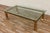 Mid-Century Modern Vintage Mastercraft Brass Chinoiserie Glass Top Coffee Table, 1970s Hollywood Regency For Sale - Image 3 of 18