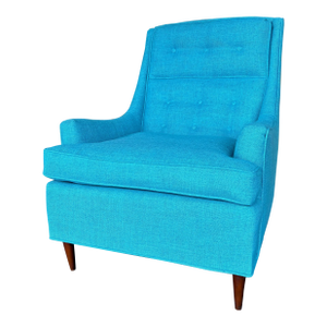 Reupholstered Mid Century Tufted Club Chair