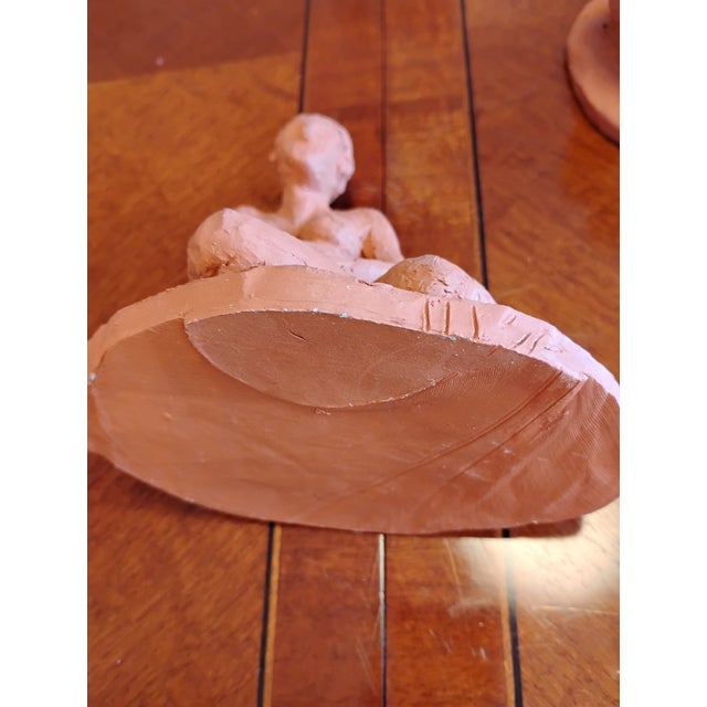1970s Signed Sienna Terracotta Maternity Sculpture Pair • Chronological Pregnancy Set For Sale In Seattle - Image 6 of 12