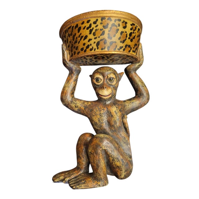 Vintage Rare Whimsical Monkey Leopard Wall Bracket Shelves- A Pair For Sale In West Palm - Image 6 of 9