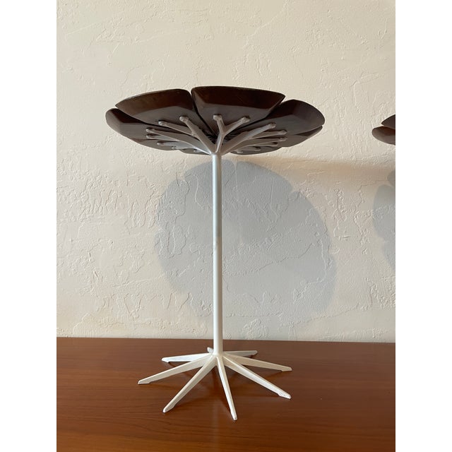 Knoll 1960s Teak and Steel Petal End Table For Sale - Image 4 of 7
