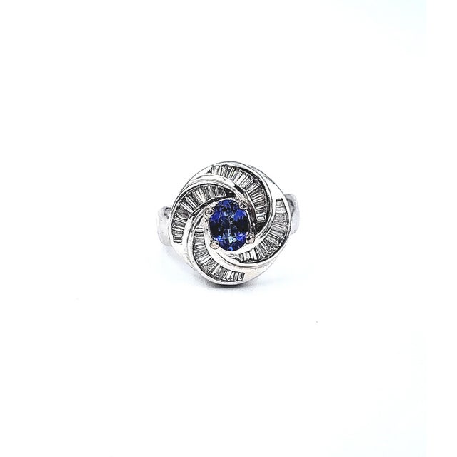 2.25 Ct Tanzanite & Diamond Ring Size 6.75 For Sale - Image 10 of 10