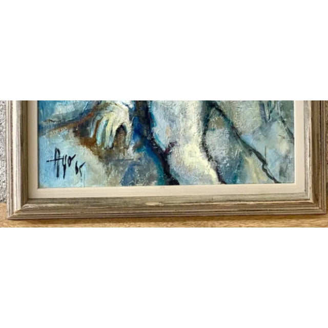 Mid-Century Signed Impressionist Portrait Oil Painting For Sale - Image 10 of 12
