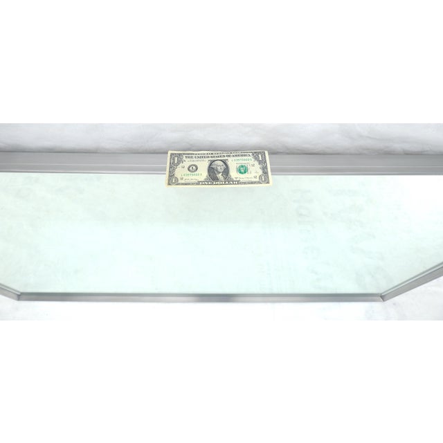 c1960s Large 37x61 Rectangle Solid Aluminum Frame Mid Century Modern Wall Mirror For Sale - Image 14 of 14
