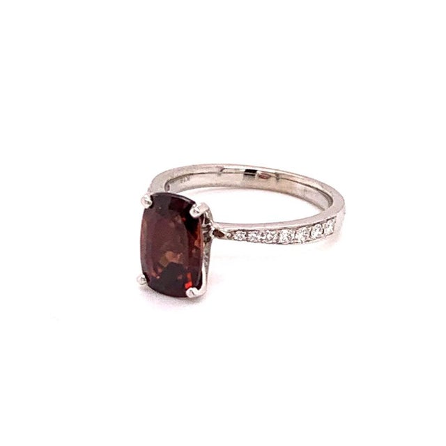 Diamond Tourmaline Rubellite Ring 6.75 18k Gold 4.01 Tcw Women Certified For Sale - Image 14 of 15