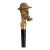 Antique Black Wooden Folding Walking Stick Cane With Sherlock Holmes Head Handle For Sale