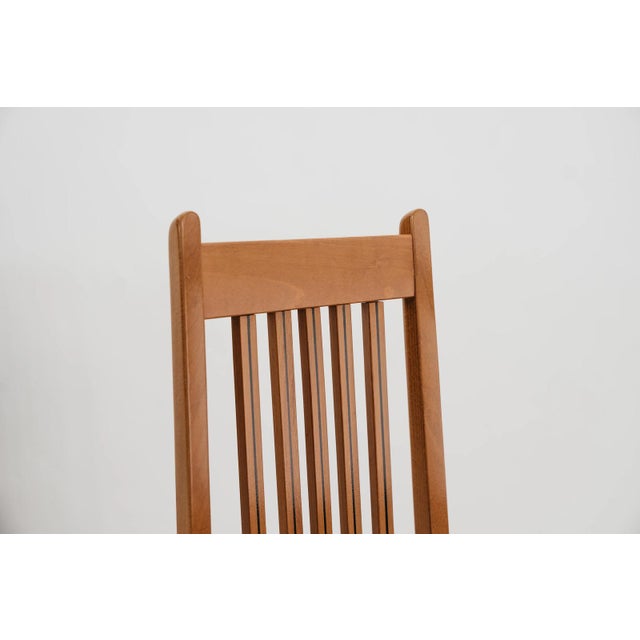 Vintage Scandinavian High Back Wood Dining Chairs, 1980s, Set of 4 For Sale - Image 10 of 12