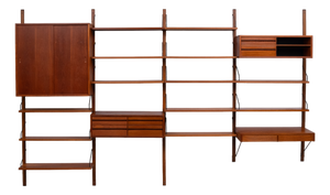 Vintage Royal Wall System with 4 Cabinets in Teak by Poul Cadovius, 1960s, Set of 23