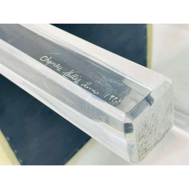 Set of 6 Charles Hollis Jones Lucite Waterfall Dining Chairs, Signed 1974 For Sale - Image 10 of 18