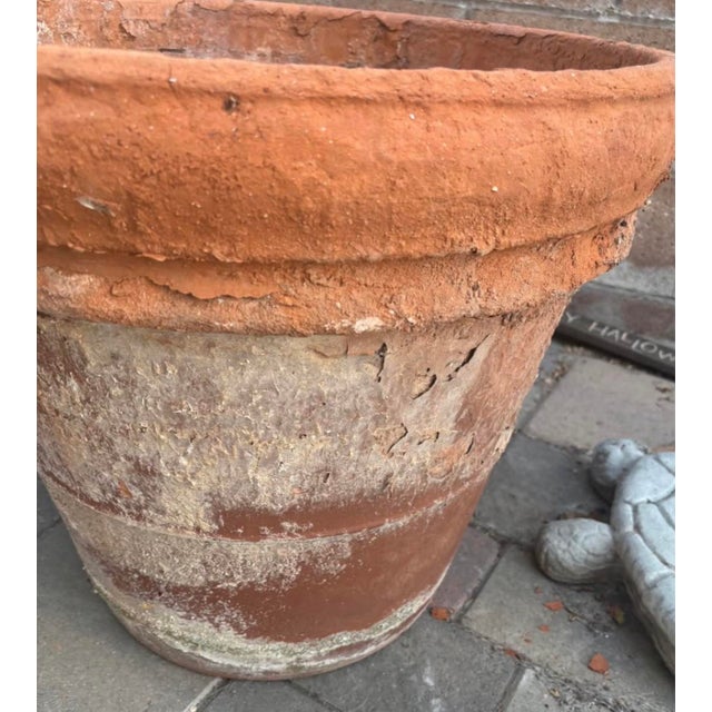 Large Vintage Italian Style Terracotta Garden Planter With Aged Patina For Sale - Image 10 of 10
