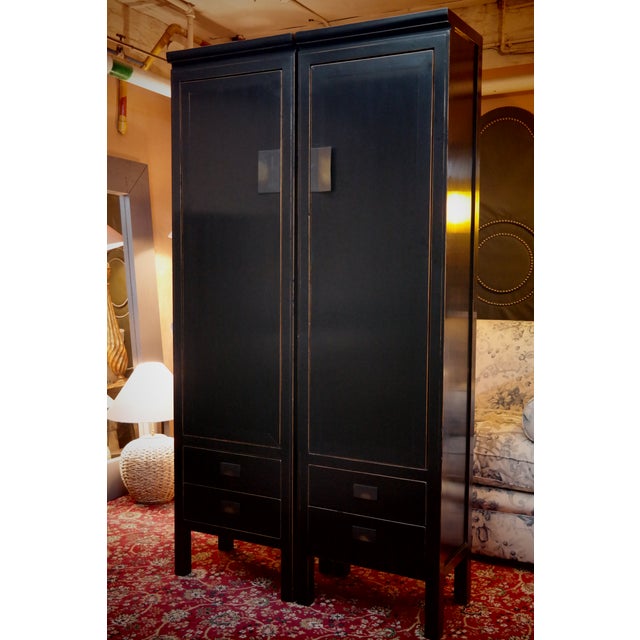 Vintage Cabinet in Black Lacquered Ash, 2010s, Set of 2 For Sale - Image 18 of 18
