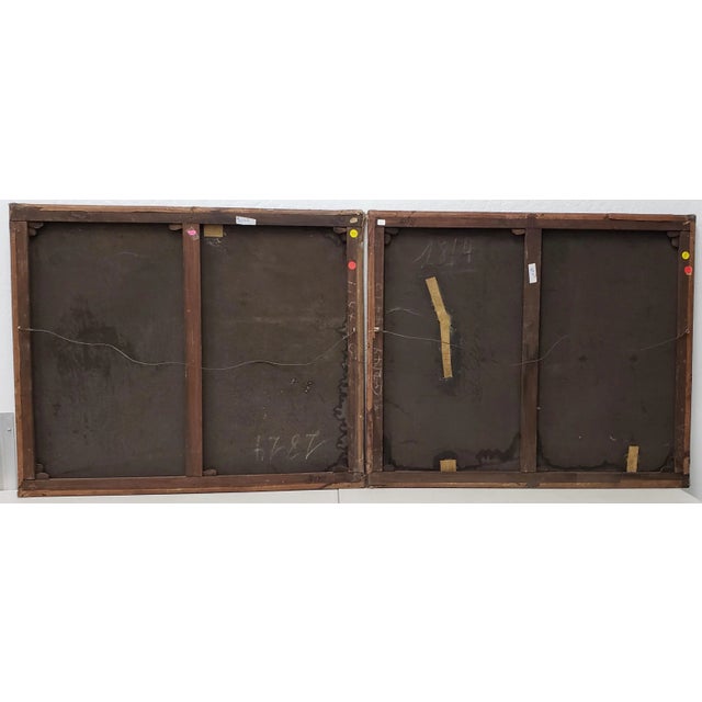 Late 19th Century "Ice Skating" Original European Oil Paintings C.1890s - a Pair For Sale - Image 9 of 10